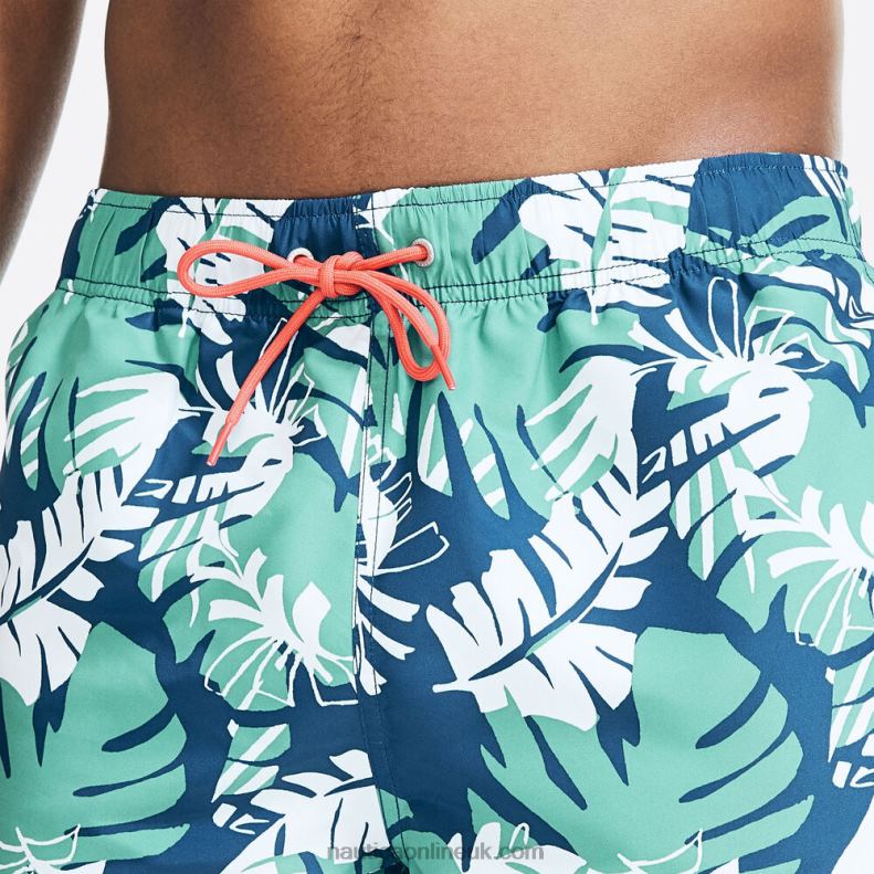 Nautica 8\" Big & Tall Sustainably Crafted Printed Quick-Dry Swim L6J4L238 Estate Blue Men