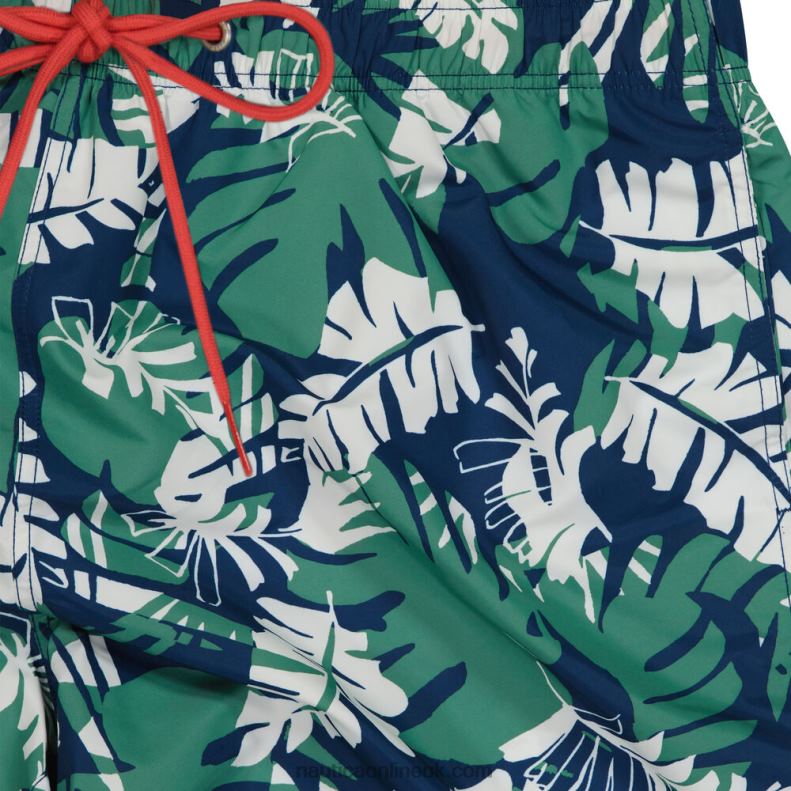 Nautica 8\" Big & Tall Sustainably Crafted Printed Quick-Dry Swim L6J4L238 Estate Blue Men