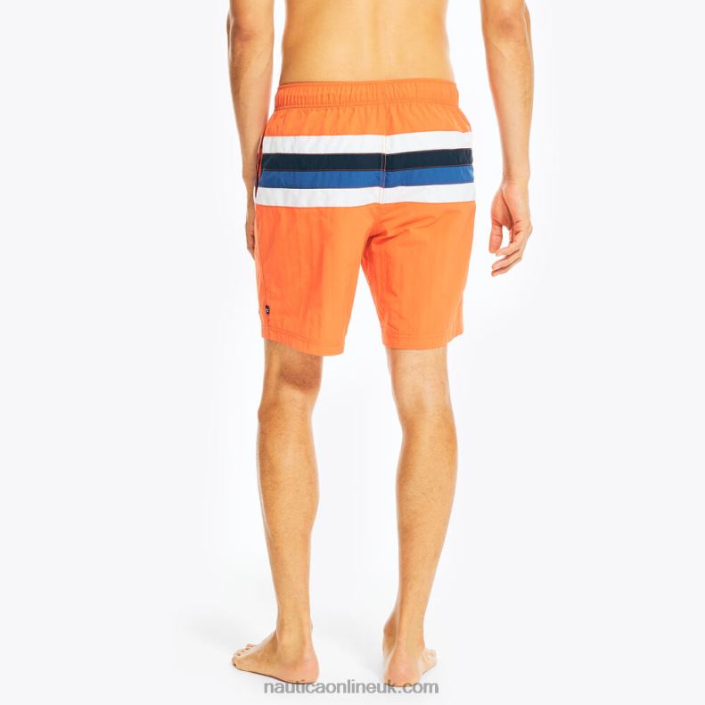 Nautica 8\" Striped Quick-Dry Swim L6J4L142 Tropic Orange Men