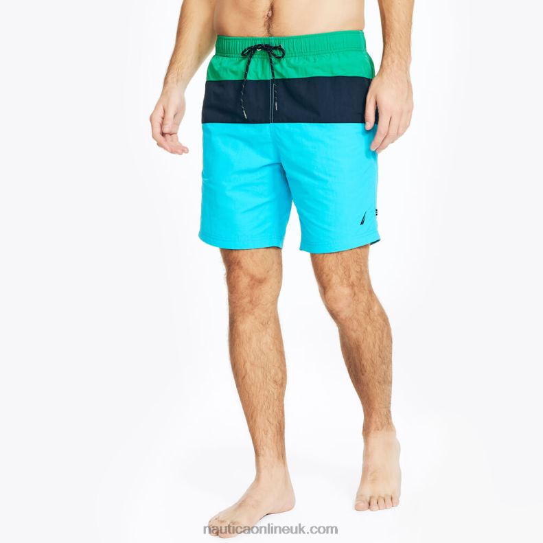 Nautica 8" Tri-Block Quick-Dry Swim L6J4L586 Dark Dill Men