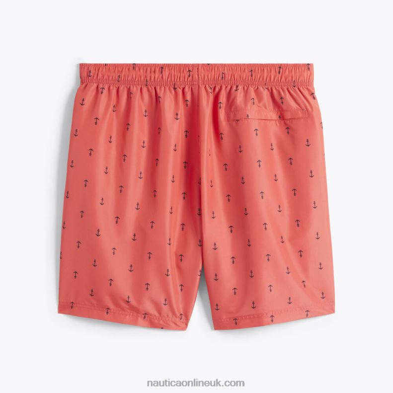 Nautica Big & Tall Anchor Print Quick-Dry Swim L6J4L521 Glory Red Men