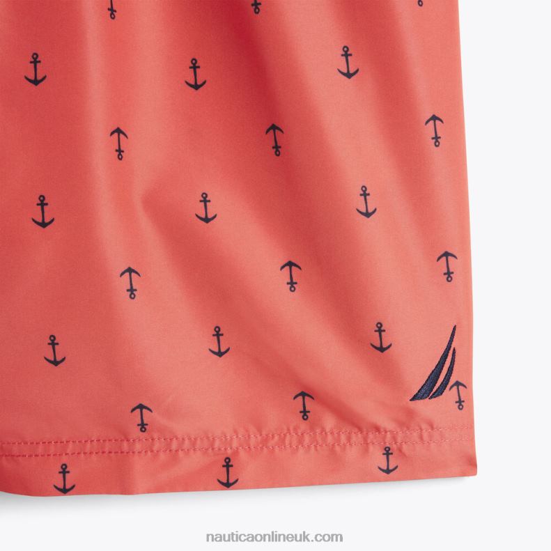 Nautica Big & Tall Anchor Print Quick-Dry Swim L6J4L521 Glory Red Men
