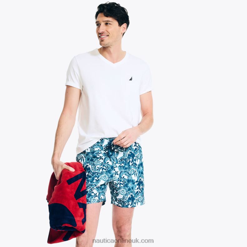 Nautica Sustainably Crafted 6" Printed Quick-Dry Swim L6J4L406 Star Sapphire Men