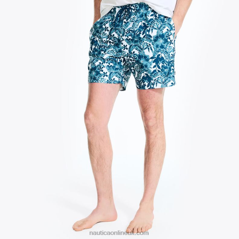 Nautica Sustainably Crafted 6\" Printed Quick-Dry Swim L6J4L406 Star Sapphire Men