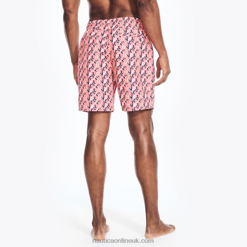 Nautica Sustainably Crafted 8\" Logo Quick-Dry Swim L6J4L444 Teaberry Men