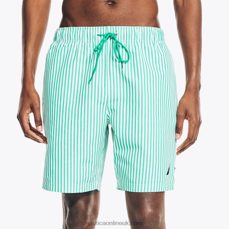Nautica Sustainably Crafted 8" Printed Quick-Dry Swim L6J4L462 Dark Dill Men