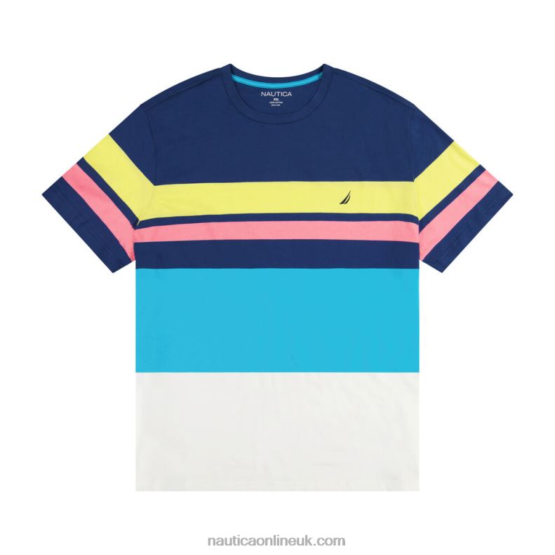 Nautica Big & Tall Colorblock Striped T-Shirt L6J4L651 Estate Blue Men