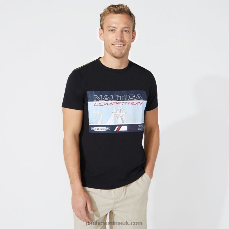 Nautica Big & Tall Competition Graphic T-Shirt L6J4L729 True Black Men