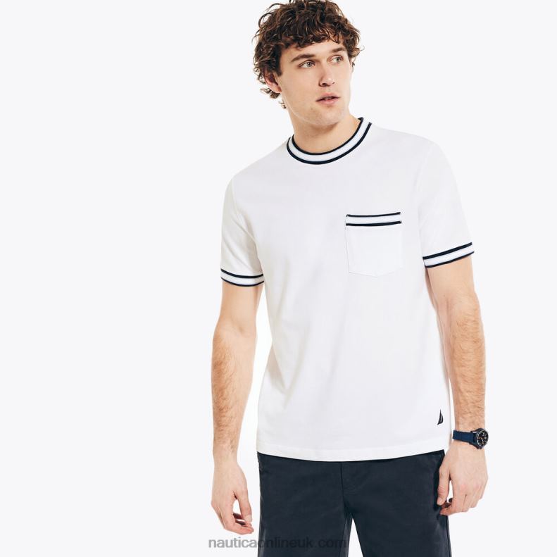 Nautica Big & Tall Crewneck Pocket T-Shirt L6J4L357 Bright White Men