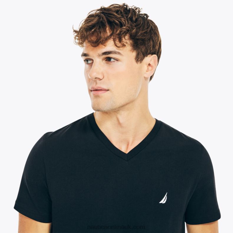 Nautica Big & Tall Performance V-Neck T-Shirt L6J4L692 True Black Men