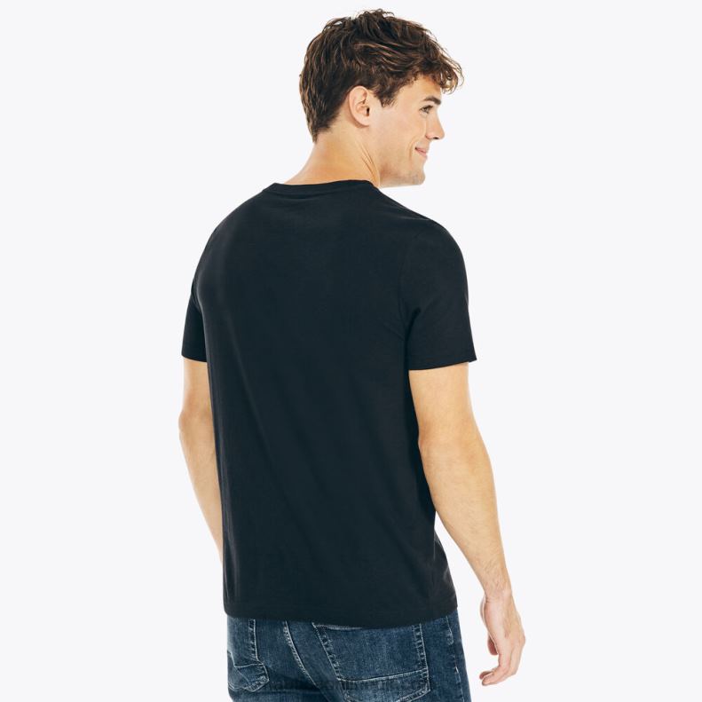 Nautica Big & Tall Performance V-Neck T-Shirt L6J4L692 True Black Men