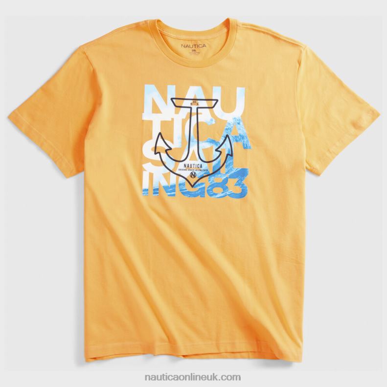 Nautica Big & Tall Sailing Graphic T-Shirt L6J4L721 Orange Men