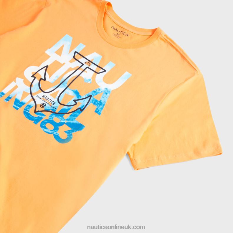 Nautica Big & Tall Sailing Graphic T-Shirt L6J4L721 Orange Men