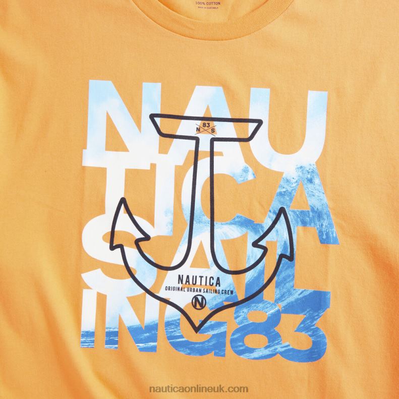 Nautica Big & Tall Sailing Graphic T-Shirt L6J4L721 Orange Men