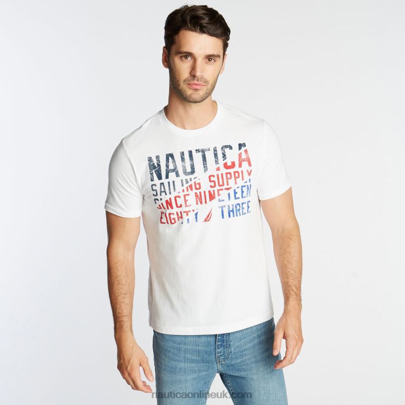 Nautica Big & Tall Sailing Supply Graphic T-Shirt L6J4L642 Bright White Men
