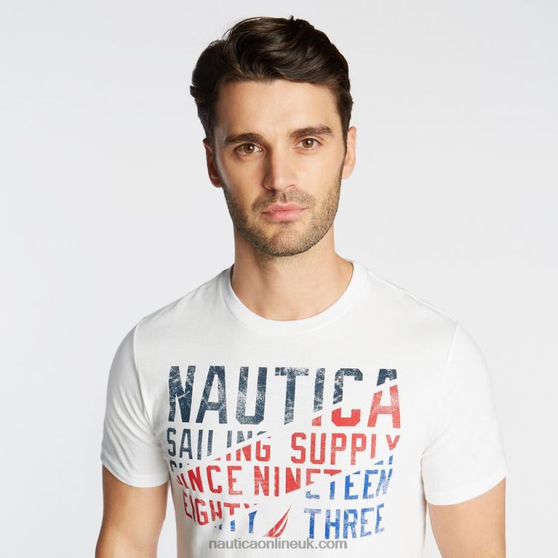Nautica Big & Tall Sailing Supply Graphic T-Shirt L6J4L642 Bright White Men