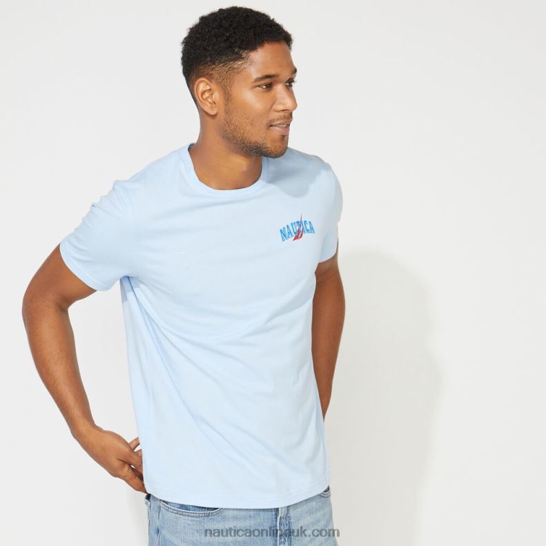 Nautica Big & Tall Sailor Print T-Shirt L6J4L728 Azure Blue Men