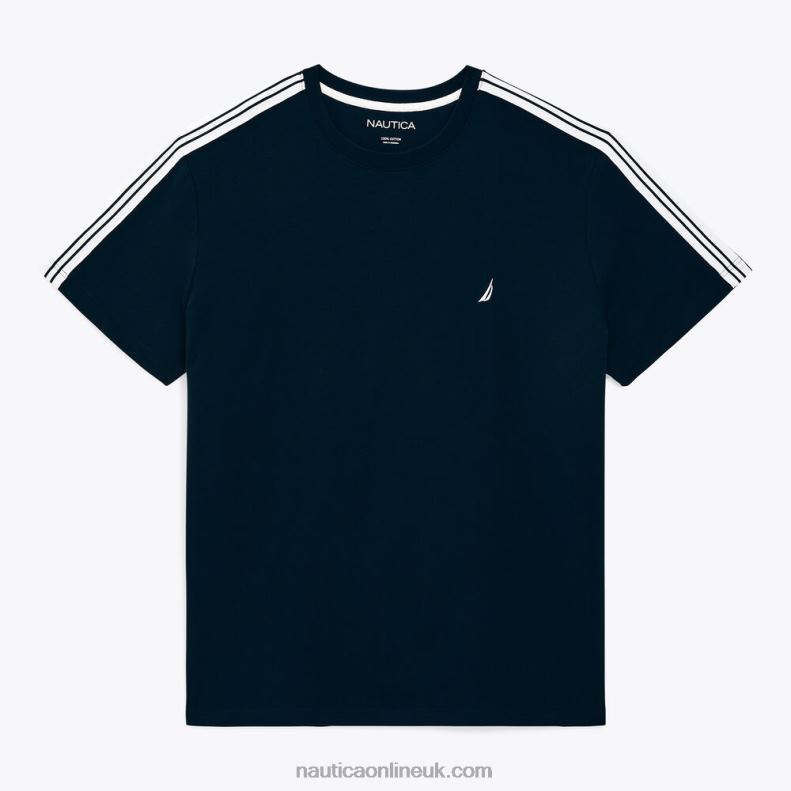 Nautica Big & Tall Striped Crewneck T-Shirt L6J4L461 Navy Men