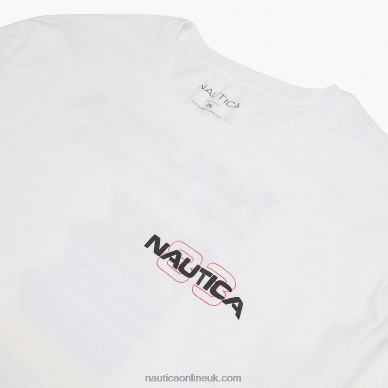 Nautica Big & Tall Sustainably Crafted Competition Graphic Long-Sleeve T-Shirt L6J4L492 Bright White Men
