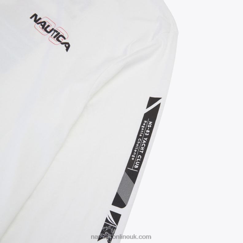 Nautica Big & Tall Sustainably Crafted Competition Graphic Long-Sleeve T-Shirt L6J4L492 Bright White Men