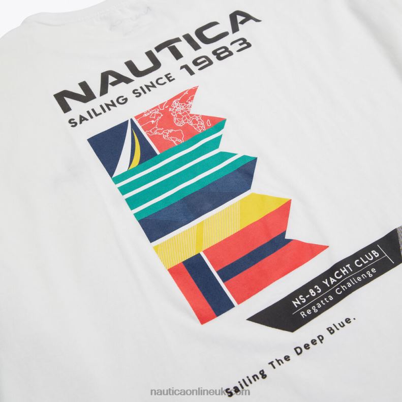 Nautica Big & Tall Sustainably Crafted Competition Graphic Long-Sleeve T-Shirt L6J4L492 Bright White Men