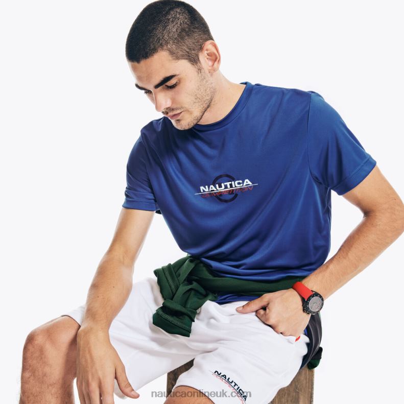 Nautica Big & Tall Sustainably Crafted Competition Logo T-Shirt L6J4L512 Bright Cobalt Men