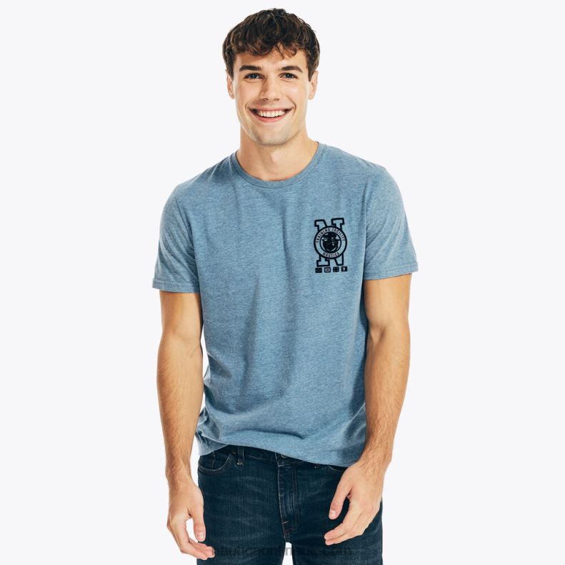 Nautica Big & Tall Sustainably Crafted Marine Graphic T-Shirt L6J4L579 Anchor Blue Heather Men