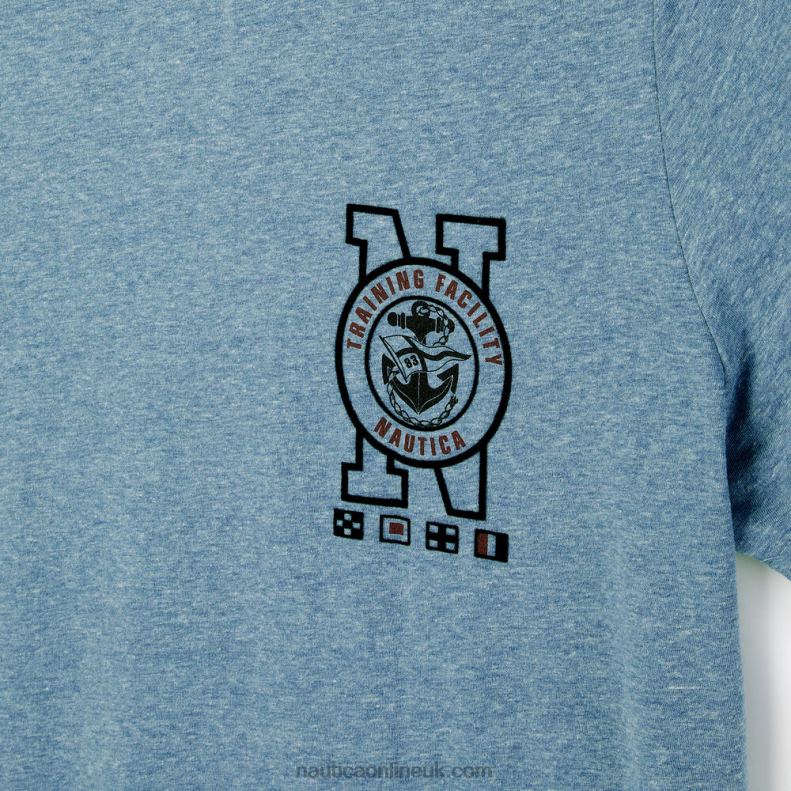 Nautica Big & Tall Sustainably Crafted Marine Graphic T-Shirt L6J4L579 Anchor Blue Heather Men