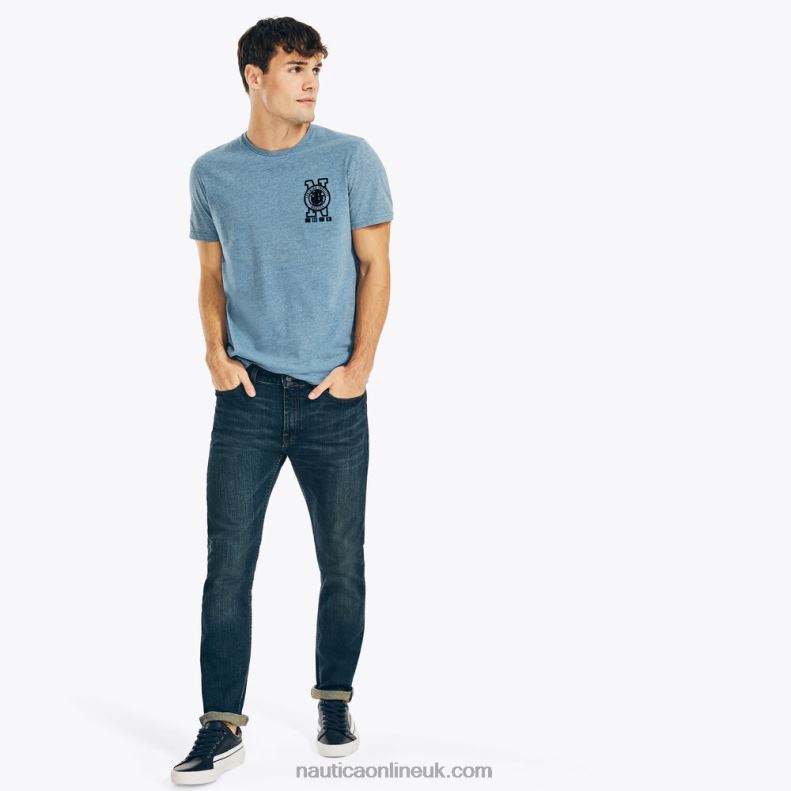 Nautica Big & Tall Sustainably Crafted Marine Graphic T-Shirt L6J4L579 Anchor Blue Heather Men