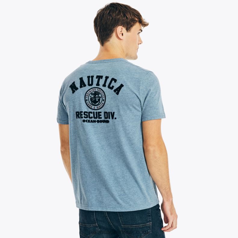Nautica Big & Tall Sustainably Crafted Marine Graphic T-Shirt L6J4L579 Anchor Blue Heather Men