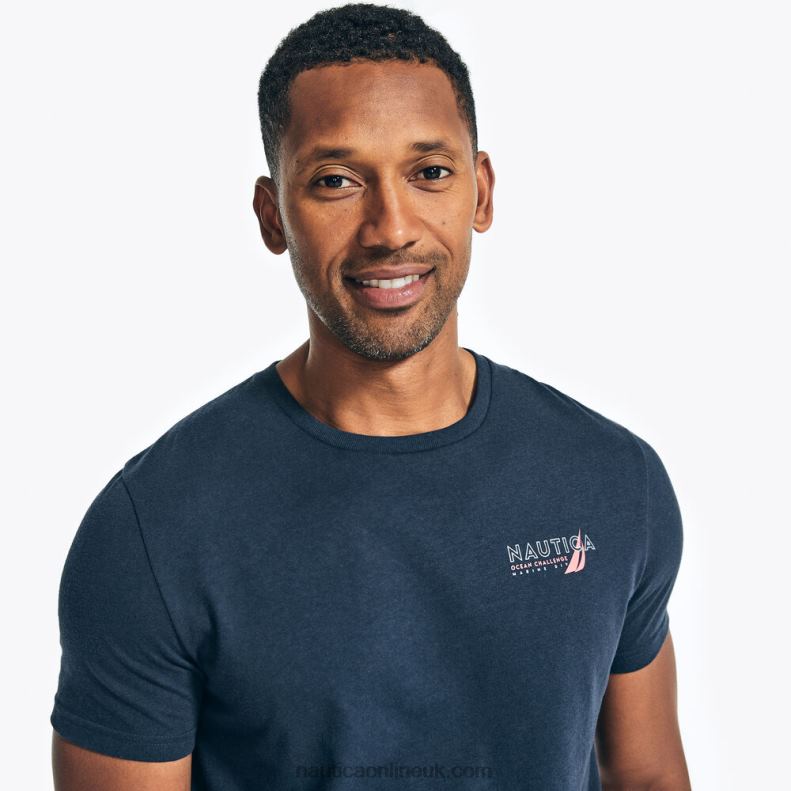 Nautica Big & Tall Sustainably Crafted Ocean Challenge Graphic T-Shirt L6J4L571 Navy Men
