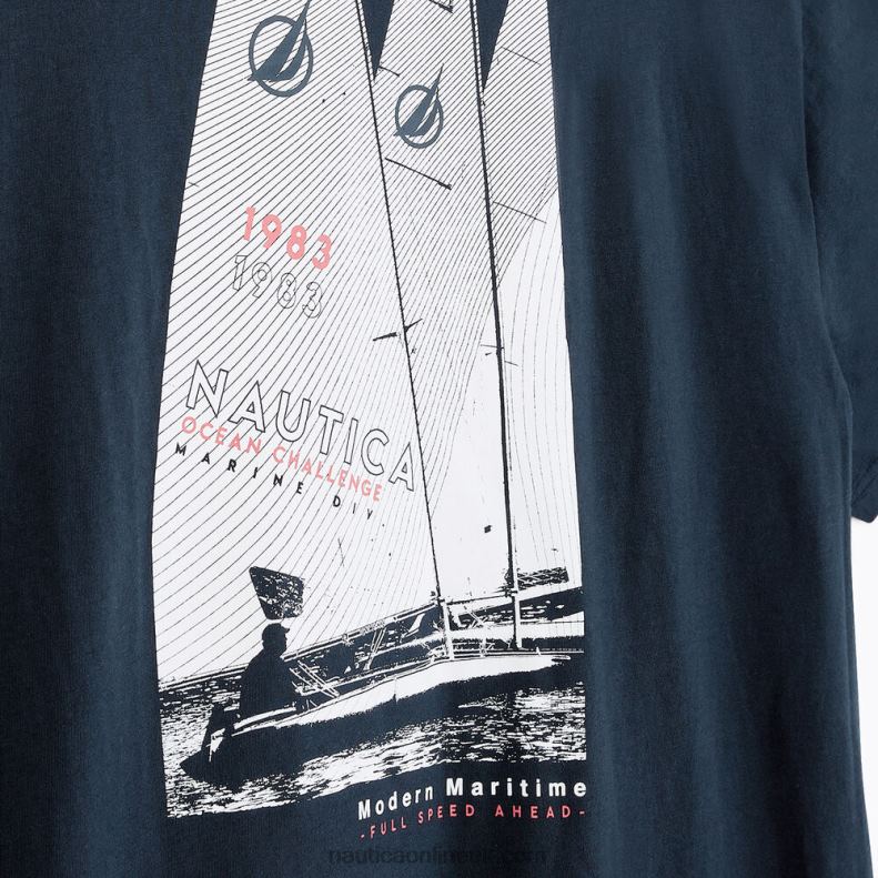 Nautica Big & Tall Sustainably Crafted Ocean Challenge Graphic T-Shirt L6J4L571 Navy Men