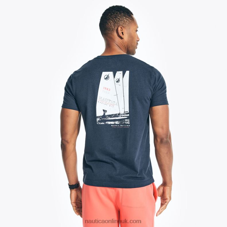 Nautica Big & Tall Sustainably Crafted Ocean Challenge Graphic T-Shirt L6J4L571 Navy Men