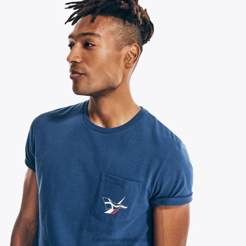 Nautica Big & Tall Sustainably Crafted Ocean Challenge Graphic T-Shirt L6J4L697 Blue Depths Men
