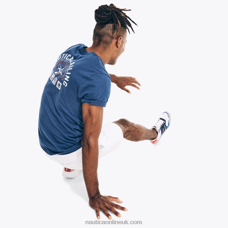 Nautica Big & Tall Sustainably Crafted Ocean Challenge Graphic T-Shirt L6J4L697 Blue Depths Men