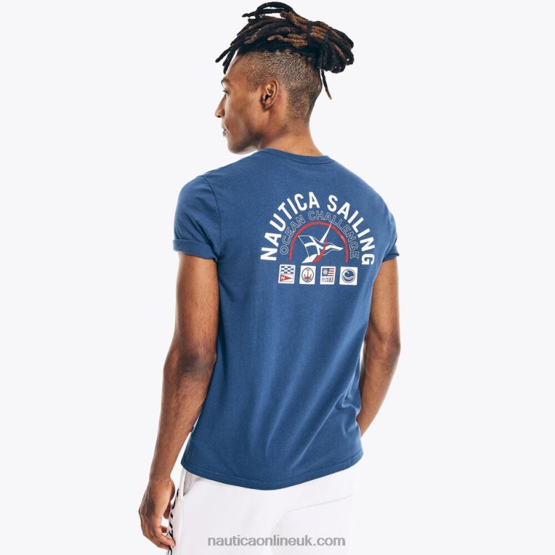 Nautica Big & Tall Sustainably Crafted Ocean Challenge Graphic T-Shirt L6J4L697 Blue Depths Men