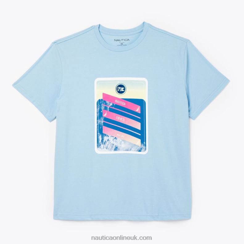 Nautica Big & Tall Sustainably Crafted Ocean Photo Graphic T-Shirt L6J4L600 Cobalt Wave Men