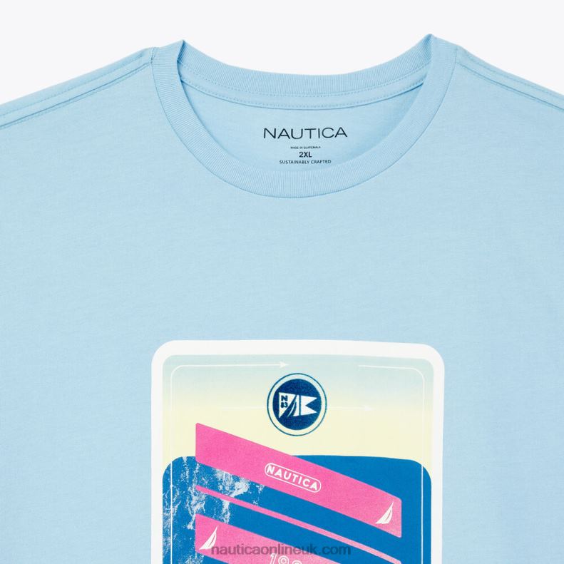 Nautica Big & Tall Sustainably Crafted Ocean Photo Graphic T-Shirt L6J4L600 Cobalt Wave Men
