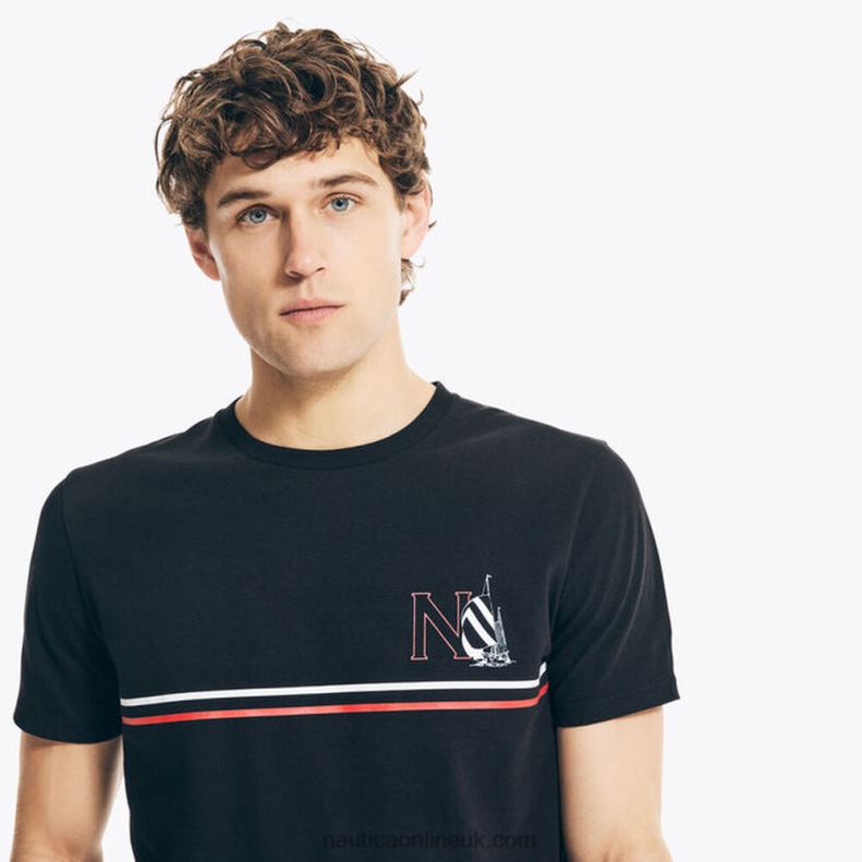 Nautica Big & Tall Sustainably Crafted Sailboat Graphic T-Shirt L6J4L621 True Black Men