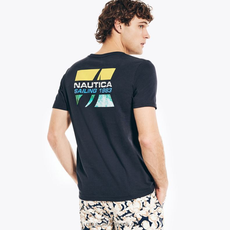 Nautica Big & Tall Sustainably Crafted Sailing 1983 Graphic T-Shirt L6J4L477 Navy Men
