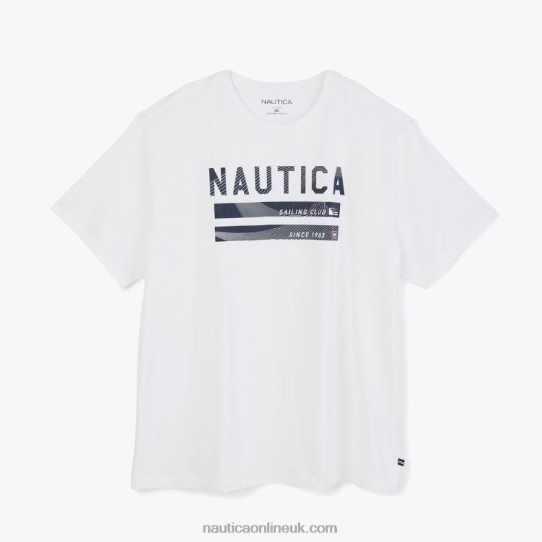 Nautica Big & Tall Sustainably Crafted Sailing Club Graphic T-Shirt L6J4L594 Bright White Men
