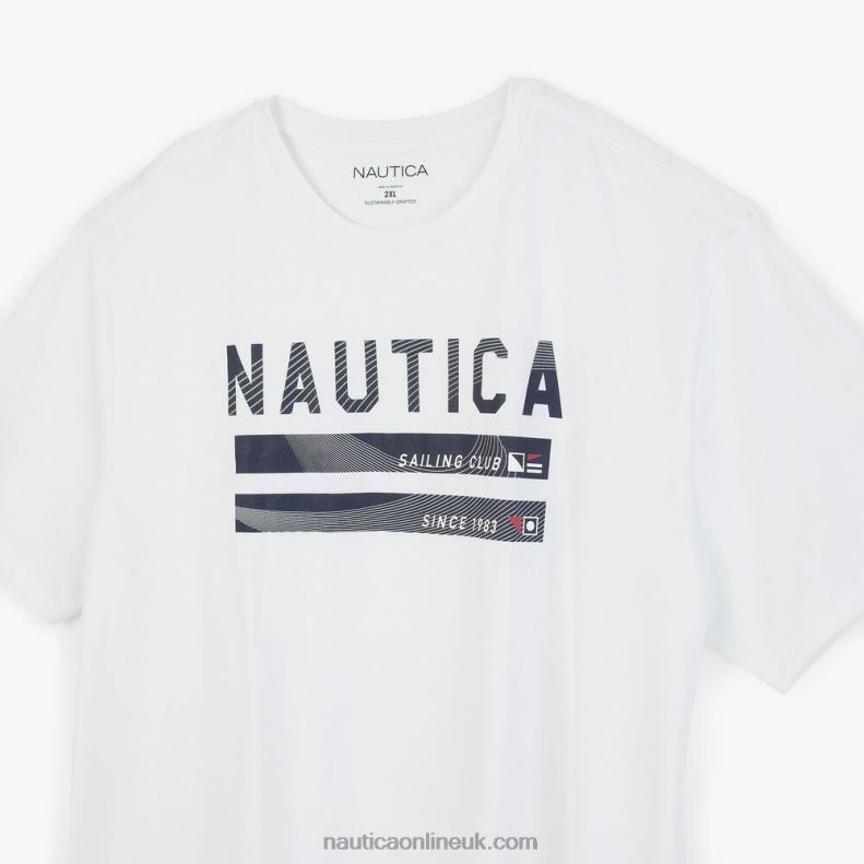 Nautica Big & Tall Sustainably Crafted Sailing Club Graphic T-Shirt L6J4L594 Bright White Men