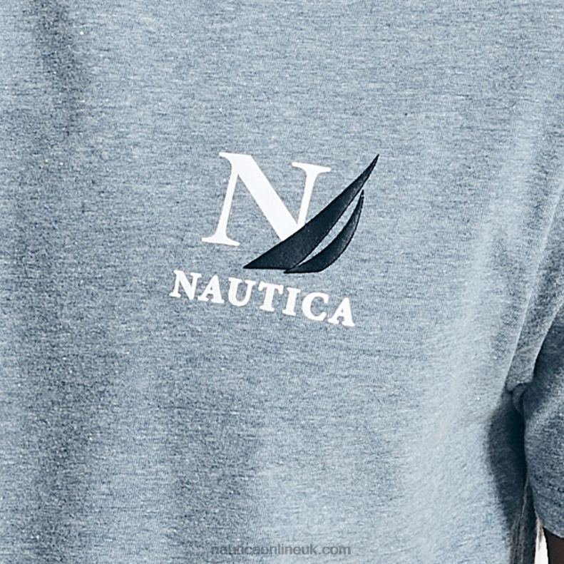 Nautica Big & Tall Sustainably Crafted Sailing Division Graphic T-Shirt L6J4L654 Anchor Blue Heather Men