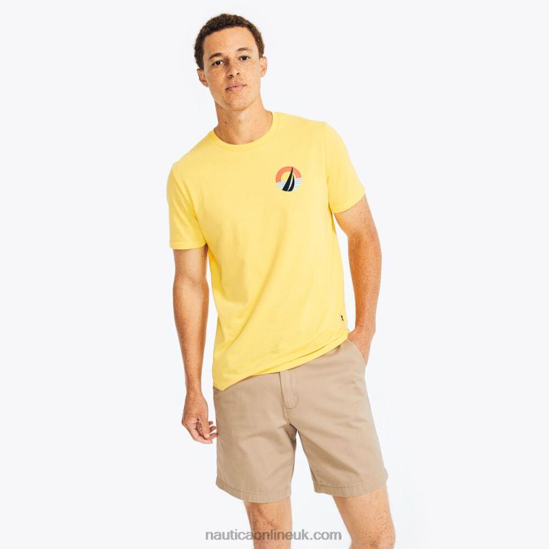 Nautica Big & Tall Sustainably Crafted Surf Graphic T-Shirt L6J4L582 French Vanilla Men