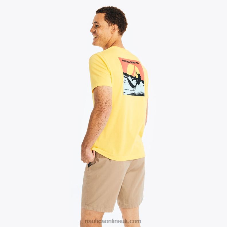 Nautica Big & Tall Sustainably Crafted Surf Graphic T-Shirt L6J4L582 French Vanilla Men
