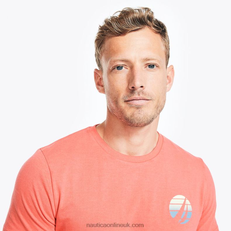 Nautica Big & Tall Sustainably Crafted Surfing Graphic T-Shirt L6J4L627 Glory Red Men