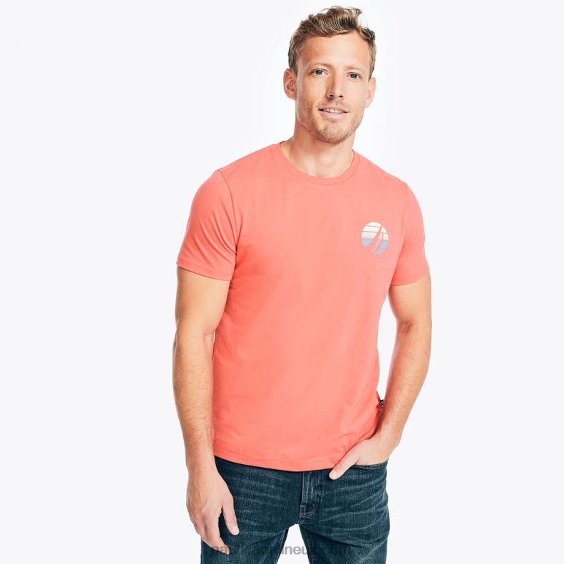 Nautica Big & Tall Sustainably Crafted Surfing Graphic T-Shirt L6J4L627 Glory Red Men