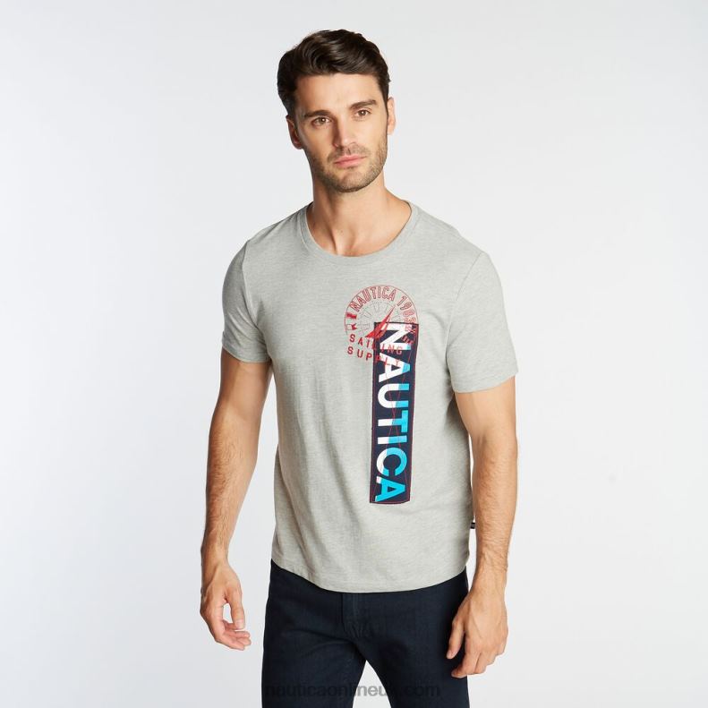 Nautica Big & Tall Vertical Graphic T-Shirt L6J4L681 Grey Heather Men