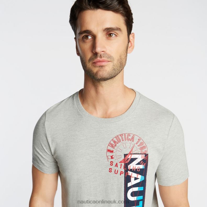 Nautica Big & Tall Vertical Graphic T-Shirt L6J4L681 Grey Heather Men