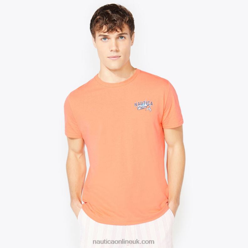 Nautica Big & Tall Whale Graphic T-Shirt L6J4L551 Livng Coral Men